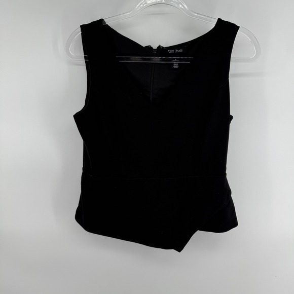 White House Black Market Tops - White House Black Market Black Sleeveless Peplum V Neck Top Size 10‎